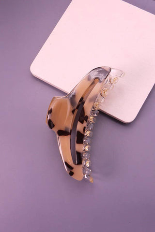 Marbled Curved Hair Claw Clips-Hair Claws & Clips-JOSSLYN by wall to wall-40H452-Tort Brown-The Twisted Chandelier