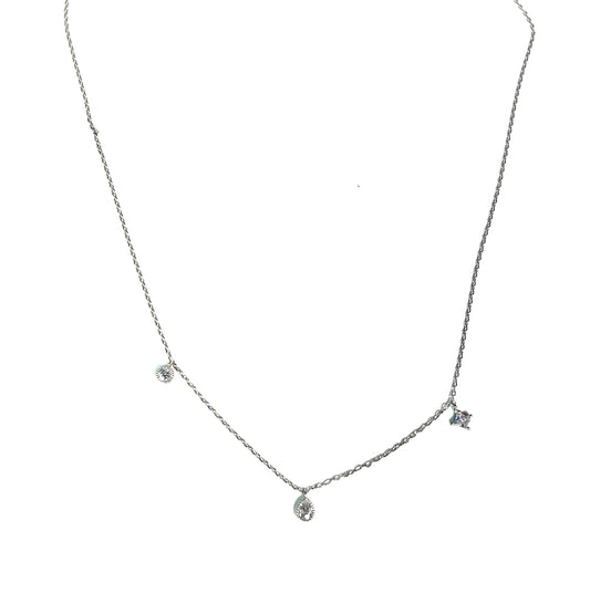 Silver Crystal Drop Choker Necklace-Choker Necklace-Kenze Pannee-The Twisted Chandelier
