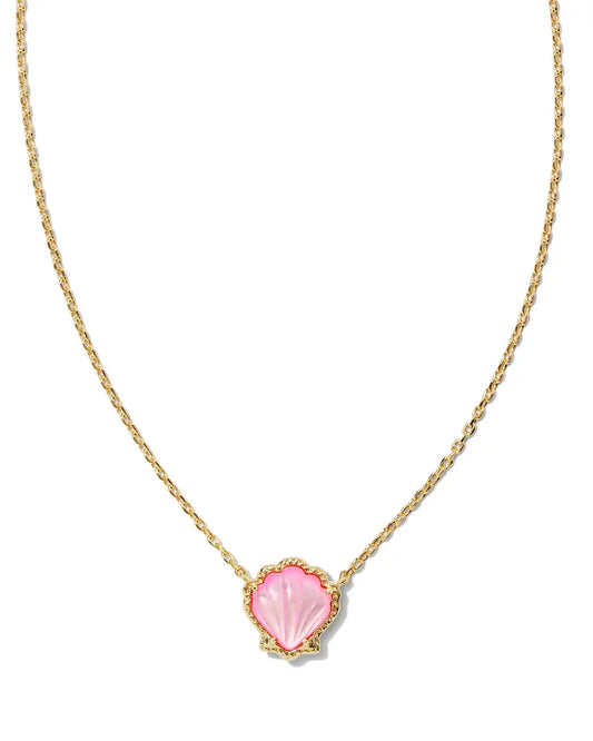 Kendra Scott Brynne Shell Short Pendant Necklace Gold Blush Mother Of Pearl-Necklaces-Kendra Scott-N00584GLD-The Twisted Chandelier