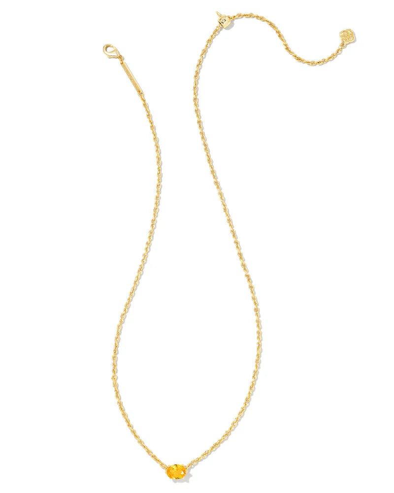 Kendra Scott Cailin Crystal Pendant Necklace Gold Golden Yellow Crystal-Necklaces-Kendra Scott-N1941GLD-The Twisted Chandelier