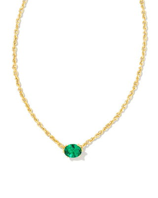 Kendra Scott Cailin Crystal Pendant Necklace Gold Green Crystal-Necklaces-Kendra Scott-4/15/26,N1941GLD,OGP $60-The Twisted Chandelier