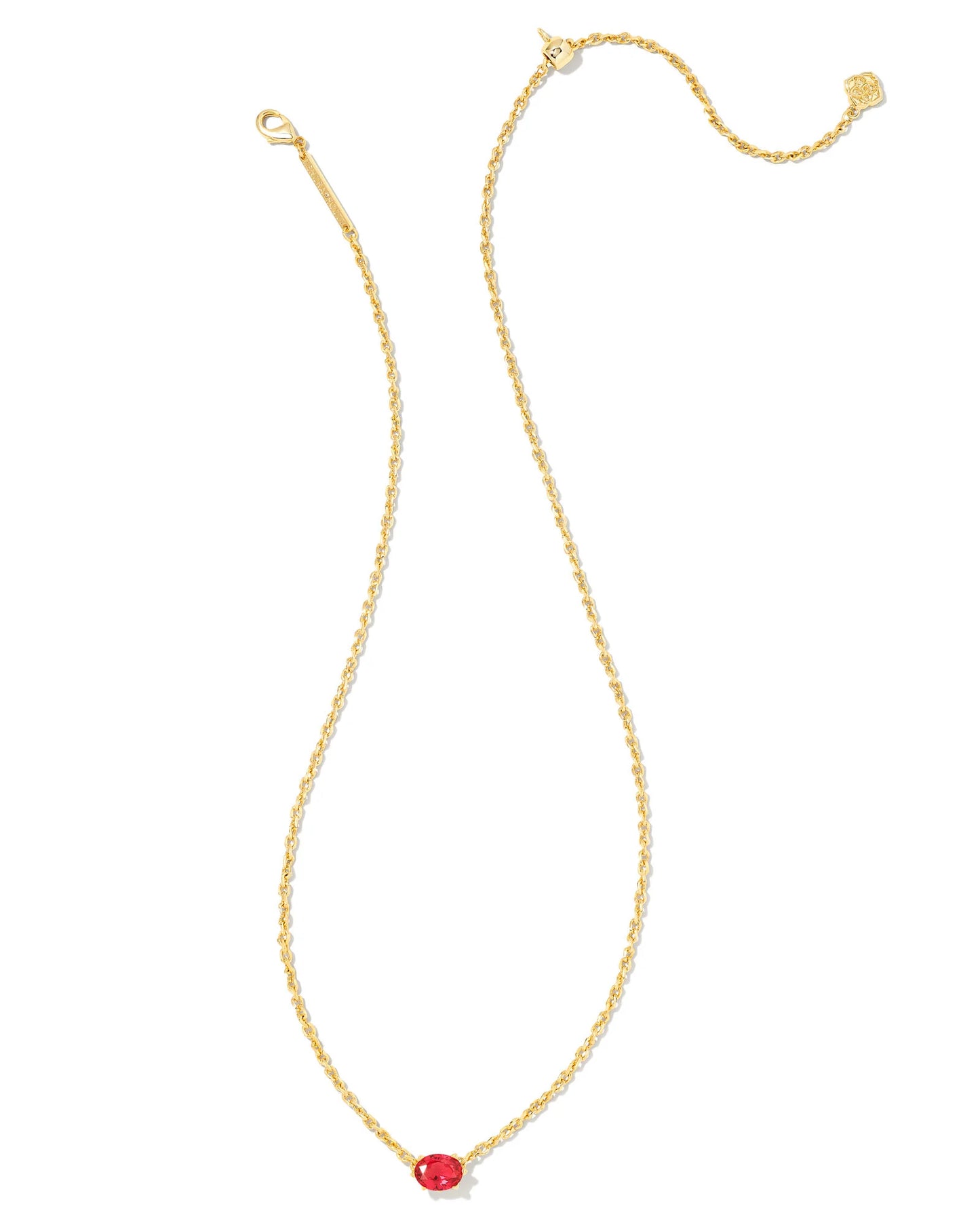Kendra Scott Cailin Crystal Pendant Necklace Gold Red Crystal-Necklaces-Kendra Scott-N1941GLD-The Twisted Chandelier