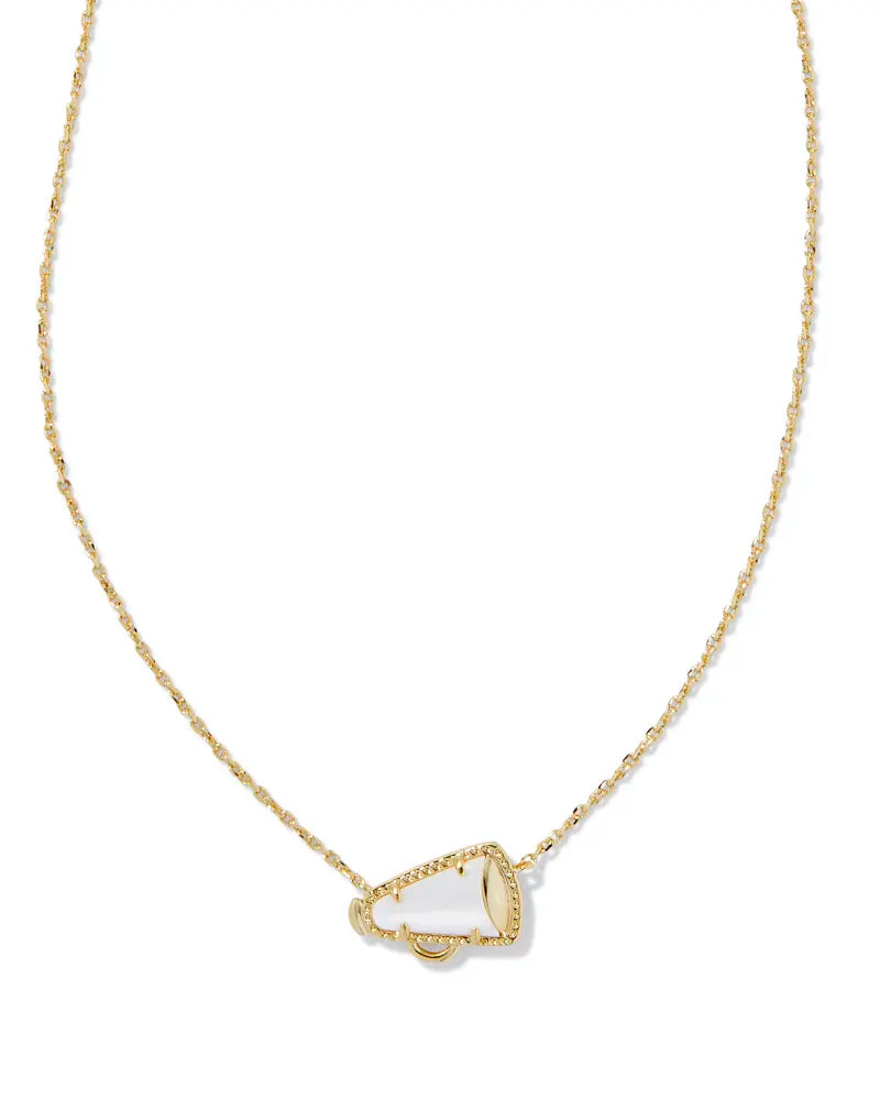 Kendra Scott Cheer Short Pendant Necklace Gold White Mother of Pearl-Necklaces-Kendra Scott-CR 07/31/24,FD 07/31/24,gameday,N00716GLD-The Twisted Chandelier