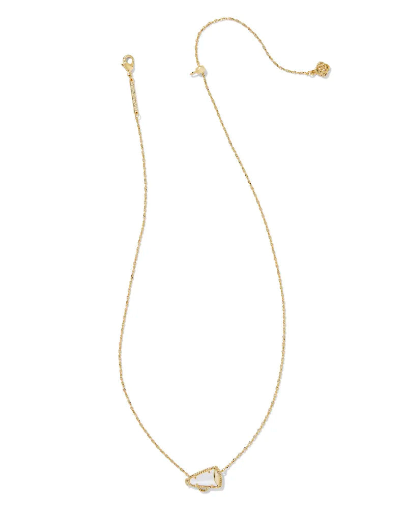 Kendra Scott Cheer Short Pendant Necklace Gold White Mother of Pearl-Necklaces-Kendra Scott-CR 07/31/24,FD 07/31/24,gameday,N00716GLD-The Twisted Chandelier