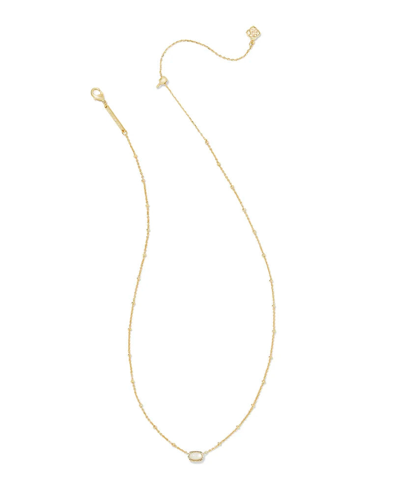 Kendra Scott Mini Elisa Satellite Short Pendant Necklace Gold Ivory Mother of Pearl-Necklaces-Kendra Scott-N00454GLD-The Twisted Chandelier