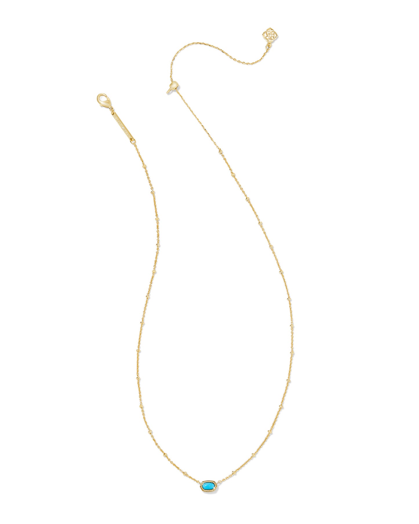 Kendra Scott Mini Elisa Satellite Short Pendant Necklace Gold Turquoise Magnesite-Necklaces-Kendra Scott-N00454GLD-The Twisted Chandelier