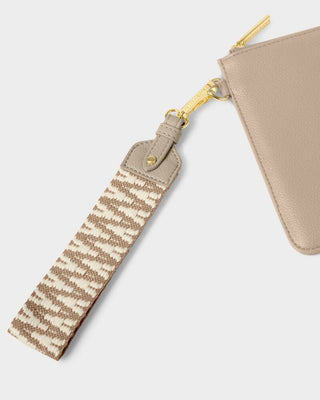 Canvas Wristlet Strap - Light Taupe Zig Zag-Wristlet-Katie Loxton-The Twisted Chandelier