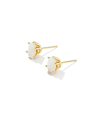 Kendra Scott Cailin Crystal Stud Earrings Gold White Iridescent Crystal-Earrings-Kendra Scott-E2056GLD-The Twisted Chandelier