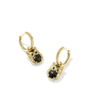 Kendra Scott Owl Huggie Earrings Gold Gold Sheen Obsidian-Earrings-Kendra Scott-FALL2026 KS-The Twisted Chandelier
