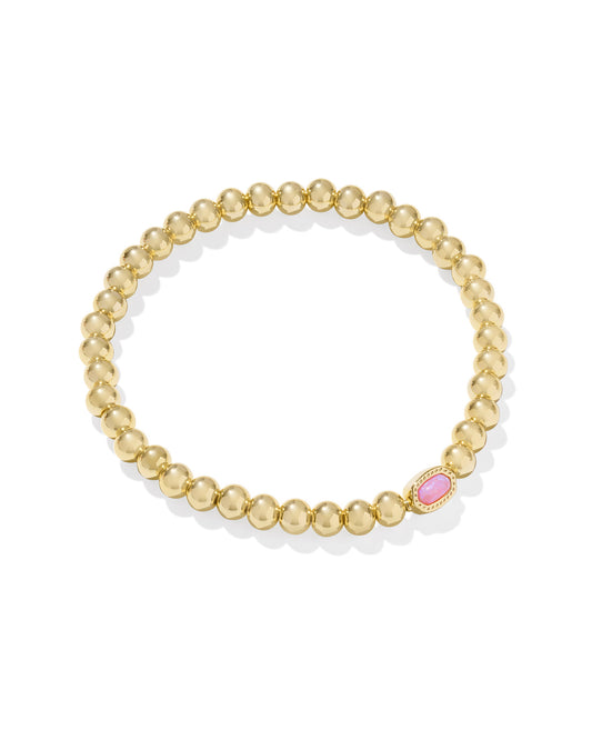 Kendra Scott Mini Elaina Stretch Bracelet Gold Carnation Kyocera Opal-Bracelets-Kendra Scott-B00252GLD,FD 03/05/25-The Twisted Chandelier