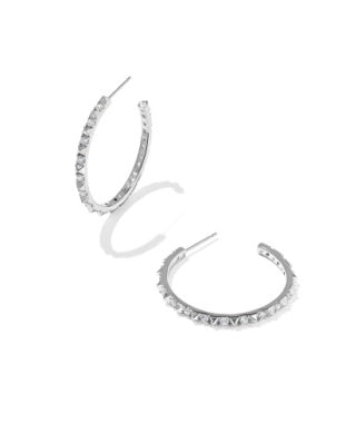 Kendra Scott Fate Hoop Earrings Silver White CZ-Earrings-Kendra Scott-HOLIDAY2026 KS-The Twisted Chandelier