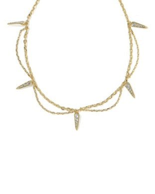 Kendra Scott Fate Strand Necklace Gold White CZ-Necklaces-Kendra Scott-HOLIDAY2026 KS-The Twisted Chandelier
