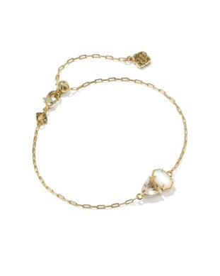 Kendra Scott Tatum Delicate Chain Bracelet Gold Iridescent White Mix-Bracelet-Kendra Scott-The Twisted Chandelier
