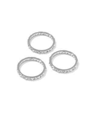 Kendra Scott Fate Ring Set of 3 Silver White CZ Size 7-Rings-Kendra Scott-HOLIDAY2026 KS-The Twisted Chandelier