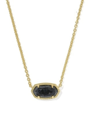 Kendra Scott Elisa Boo Short Pendant Necklace Gold Black Granite-Necklaces-Kendra Scott-FALL2026 KS-The Twisted Chandelier
