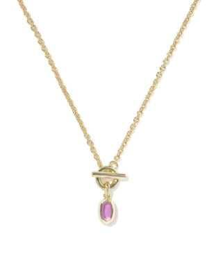 Kendra Scott Mini Elisa Toggle Short Pendant Necklace Gold Azalea Illusion-Necklace-Kendra Scott-The Twisted Chandelier