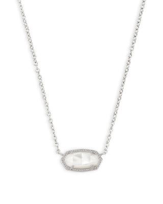 Kendra Scott Elisa Short Pendant Necklace Silver Ivory Mother of Pearl-Necklaces-Kendra Scott-Confirmed 06/01/26,N5067RHD-The Twisted Chandelier