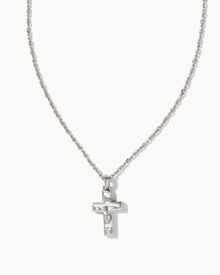 Kendra Scott Cross Pendant Necklace Rhodium Metal-Necklaces-Kendra Scott-N1759RHD-The Twisted Chandelier