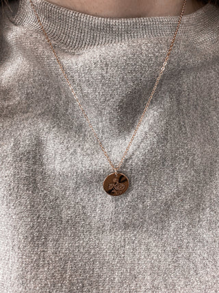 Birth Flower Round Pendant Necklace-Necklaces-Bonita-FEB2022-The Twisted Chandelier