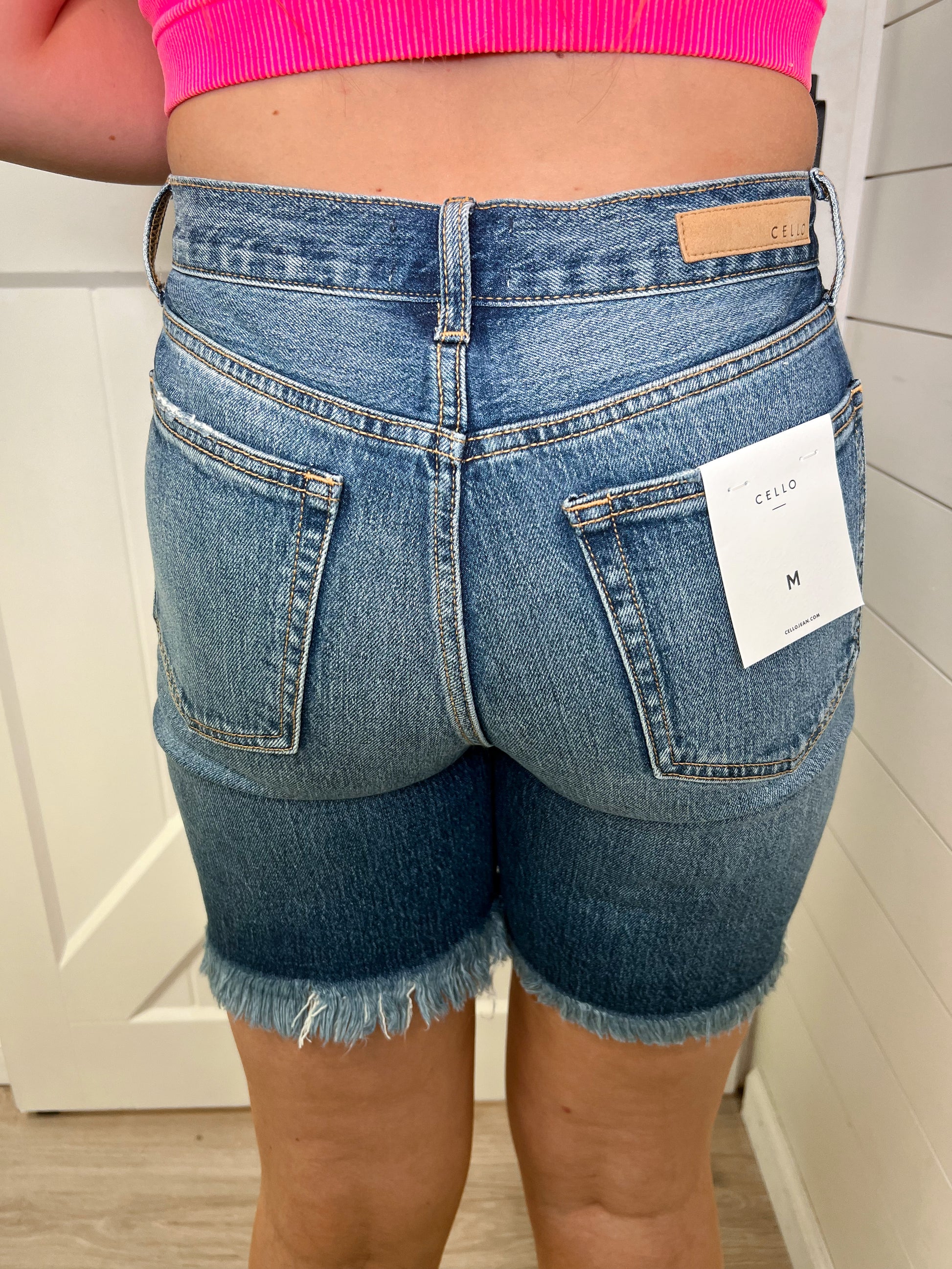 Claudie High Rise Frayed Hem Bermuda Shorts-Shorts-cello-$25 & Under Sale,05/25/24,09/06/23,1st,1st md,2nd md,8/09/23 md,bottoms,FAVES,Max Retail,not on the floor only in the bins,ST 99-The Twisted Chandelier