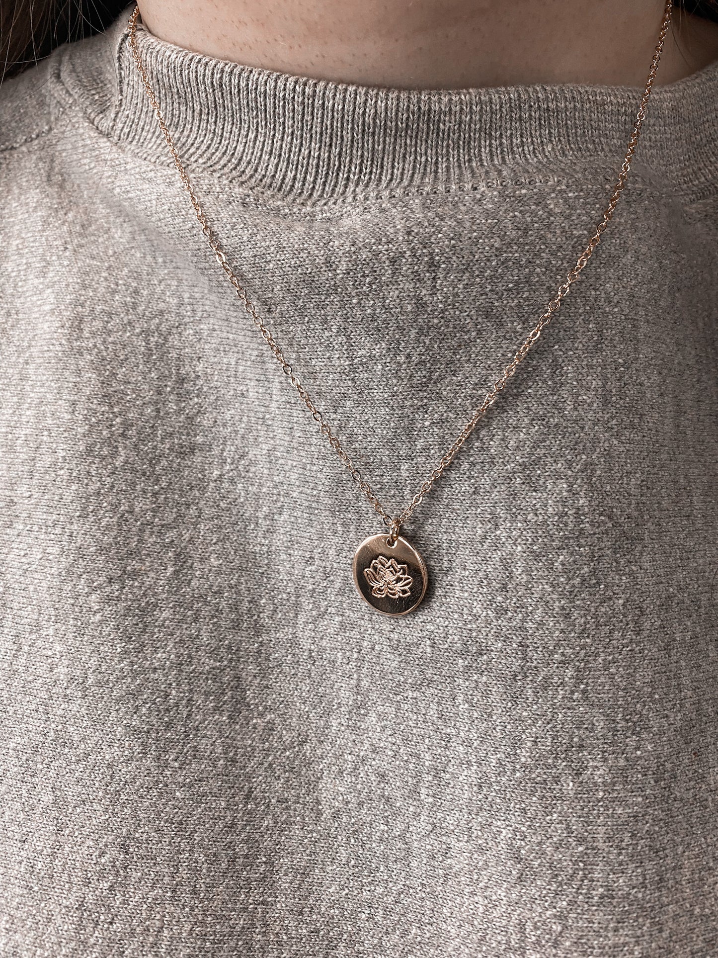 Birth Flower Round Pendant Necklace-Necklaces-Bonita-FEB2022-July-The Twisted Chandelier