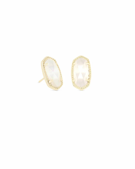 Kendra Scott Ellie Stud Earrings Gold Ivory Mother of Pearl-Earrings-Kendra Scott-APRIL2022,E6031GLD,KS-The Twisted Chandelier